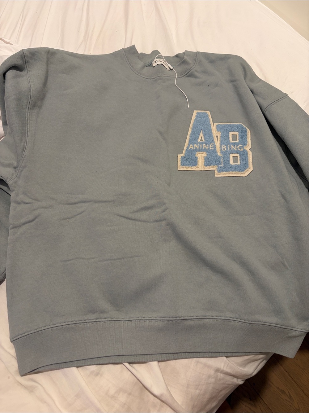 Anine Bing Pale Blue AB Crewneck Sweatshirt